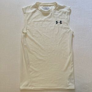 Under Armour White Sleeveless HeatGear Tank Top Medium